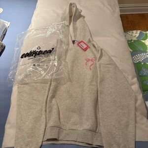 Gray Hoodie with Pink Bow BRAND NEW